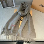 Acne Studios Canada Fringed Wool Scarf Grey Melange